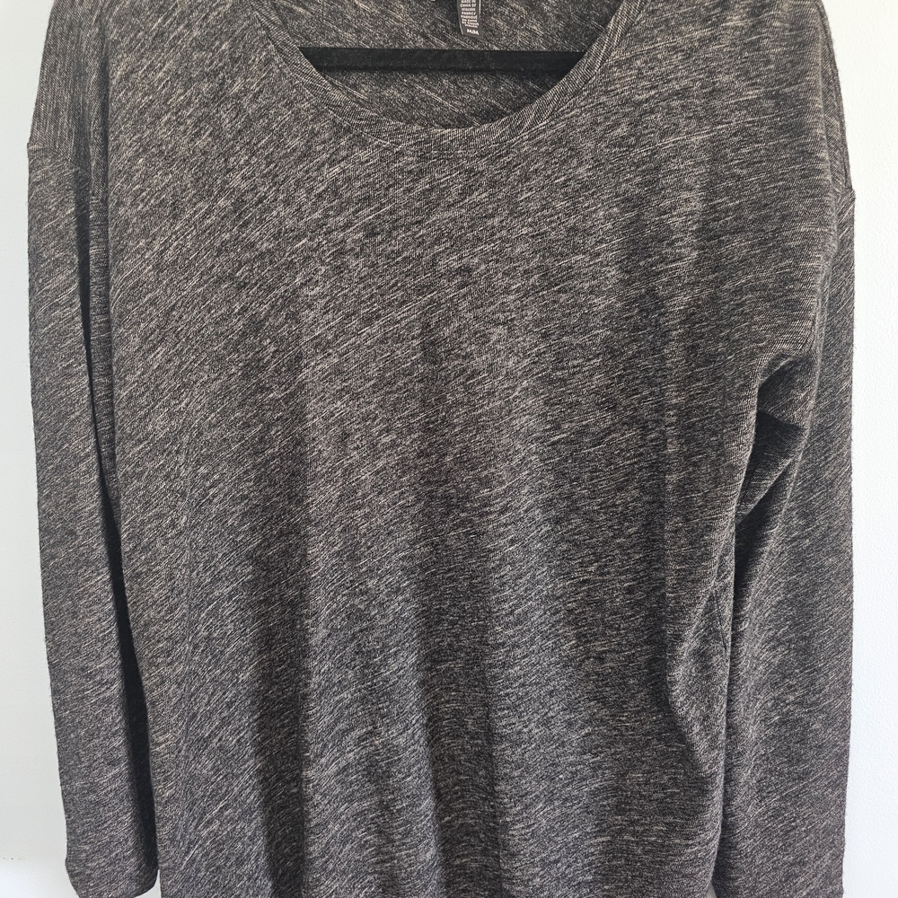 Eileen Fisher Charcoal Knit Top Size M